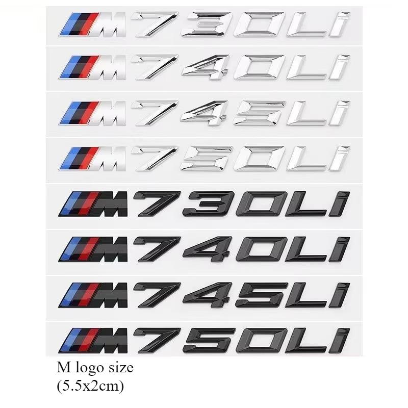 New Badge BMW ABS Car Label 7 Series Black and Silver 730 Tail 735 740 750 760 Digital M Label New GT Car Label Modification. pdcr06