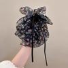 Elegant Women Large Bow Hair Claw Chiffon Big Bowknot Stain Bow Barrettes Hairpin Women Color Ponytail Clip Exquisite Sweet Hair Accessories
