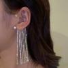 Women's Vintage Long Earrings With Full Diamond Tassels