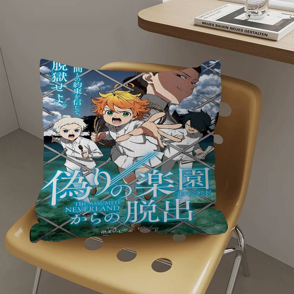 Cartoon The Promised Neverland Pillow Cover Sofa Cushion Cover Home Room Decoration Children Gift