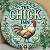 Vintage plechová cedule Kovová nástěnná dekorace Chicken Inn Bar Retro plaketa 7,8x7,8 palce Vodotěsná pro domácí bar kavárnu pánský pokoj dárek