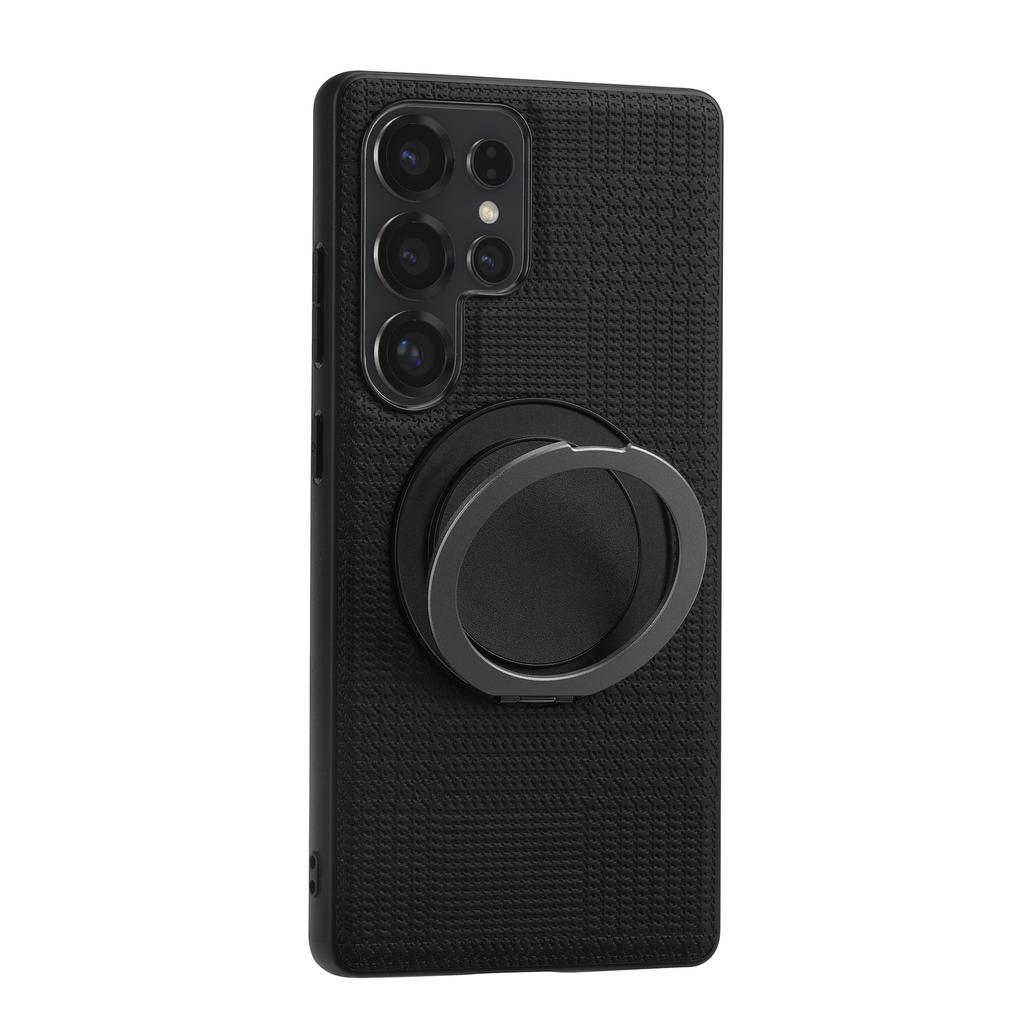 VILI D-THS Series for Samsung Galaxy S23 Ultra Magnetic Case Ring Kickstand PC TPU Phone Back Cover with Strap