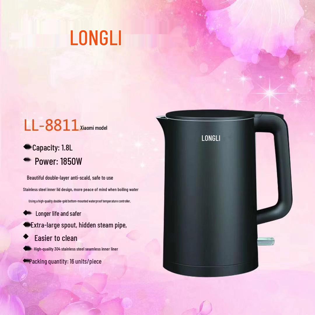 

1.8L Stainless Steel Electric Kettle - Anti-scalding, Fully Automatic Boiling Pot 1.8L чёрный