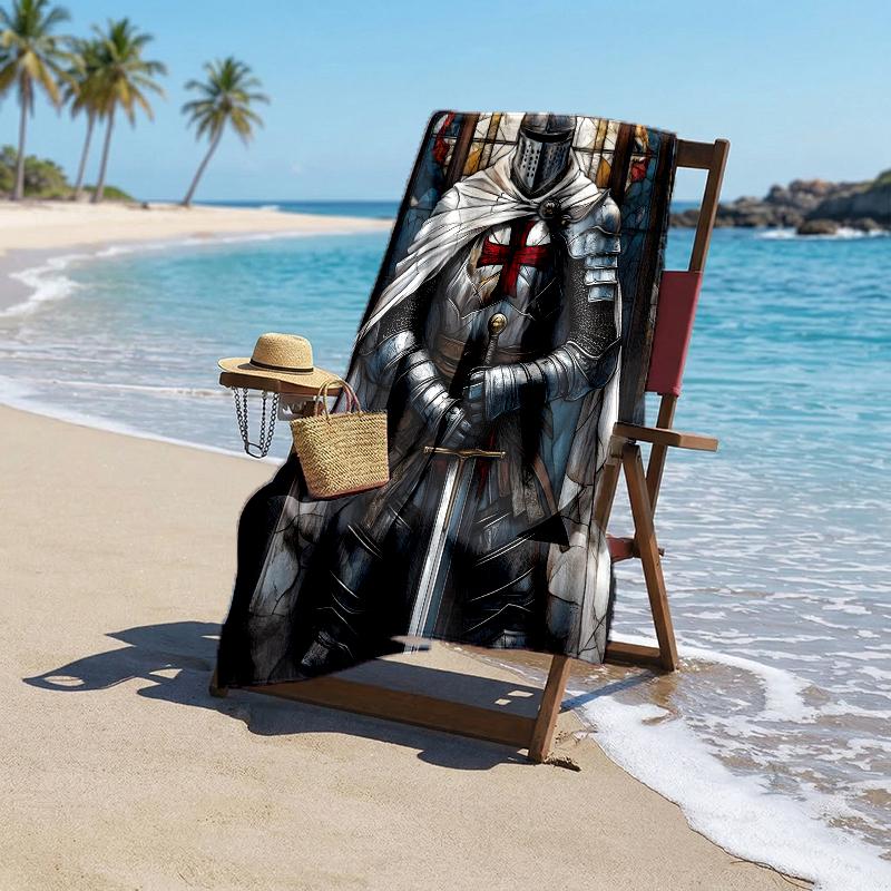 Cross Templars Knight Fashion Beach Towel: Ideal for Summer Adventures Soft, absorbent and quick drying suitable for swimming and bathing