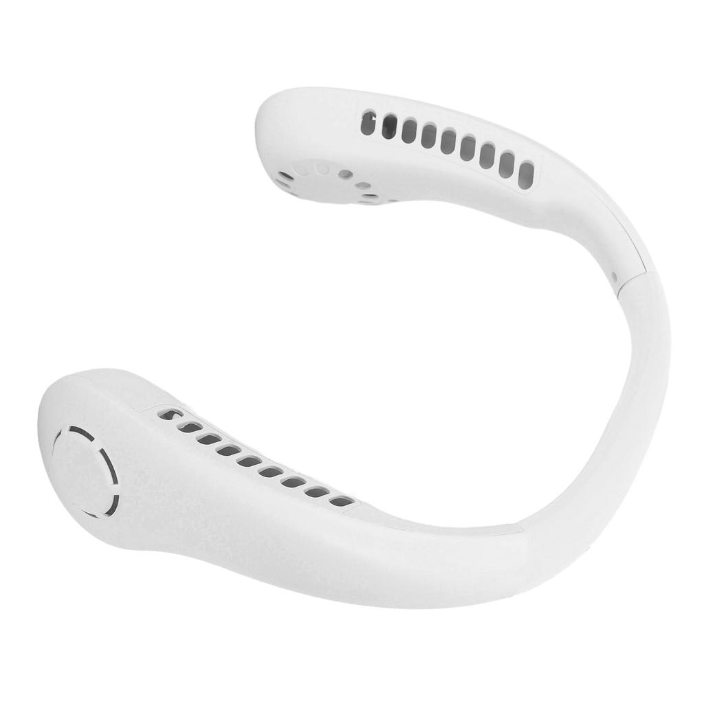 Portable Neck Fan 3 Speeds Adjustable Low Noise Rechargeable Hands Free Bladeless Fan for Women and Men White