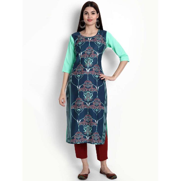 

Женская курта, Высокое качество, Цифровая печать, Подходит для повседневной носки и офисной одежды, Болливудский стиль, Повседневная одежда 5XL зелёный