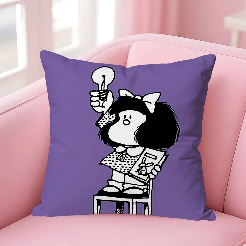 

Cute MMafaldasS Various Sizes Square Pillow Case For Car Home Bedchamber Decor Custom Valentine gift 30x30cm