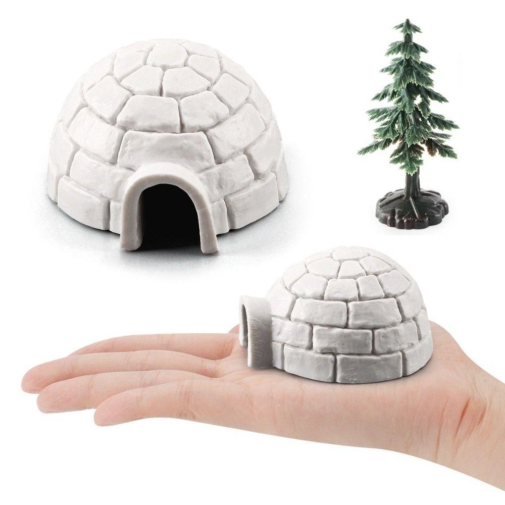 Arctic Figures Toy Igloos Model Realistic Arctic Animals House Ornament Mini Polar Animal Shelter