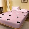 1 Piece Of Heartfelt Rhinoceros Powder Brushed Bedsheet, Bedroom Printed Bedspread, Bedding (Excluding Pillowcases)