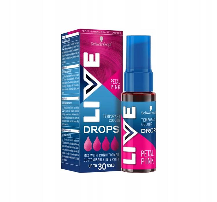 Schwarzkopf Live Drops Gouttes pour Cheveux, Lavable, Rose Pétale 1 Pièce