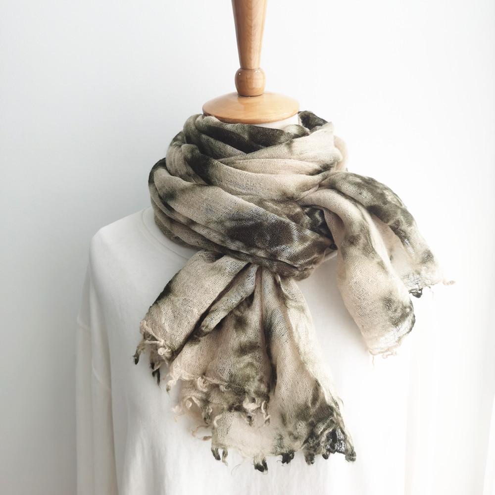 

Handmade tie dyed wool scarf retro artistic thin acrylic scarf sun protection and sunshade shawls 100*200cm 100x200cm