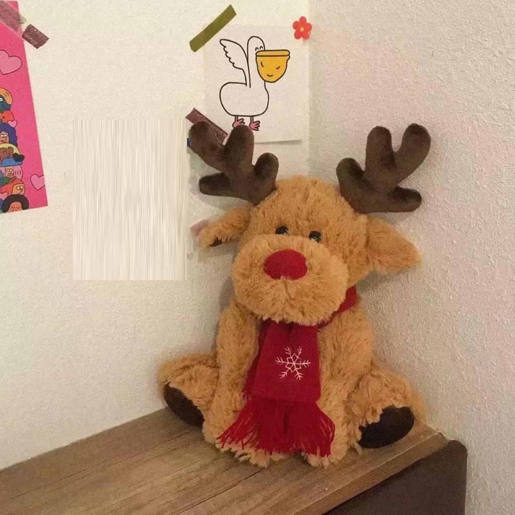 Christmas Little Deer Plush Toy, Cute Cartoon Elk Doll Figurine