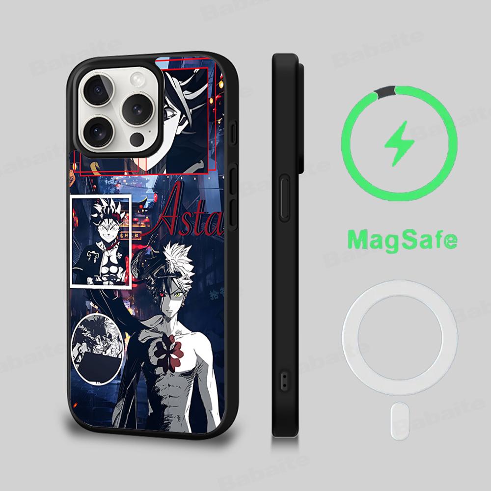 Black Clover Phone Case Magnetic Case For IPhone 18 16 14 13 12 11 15 Pro Max Plus For Magsafe Wireless Charge Cover