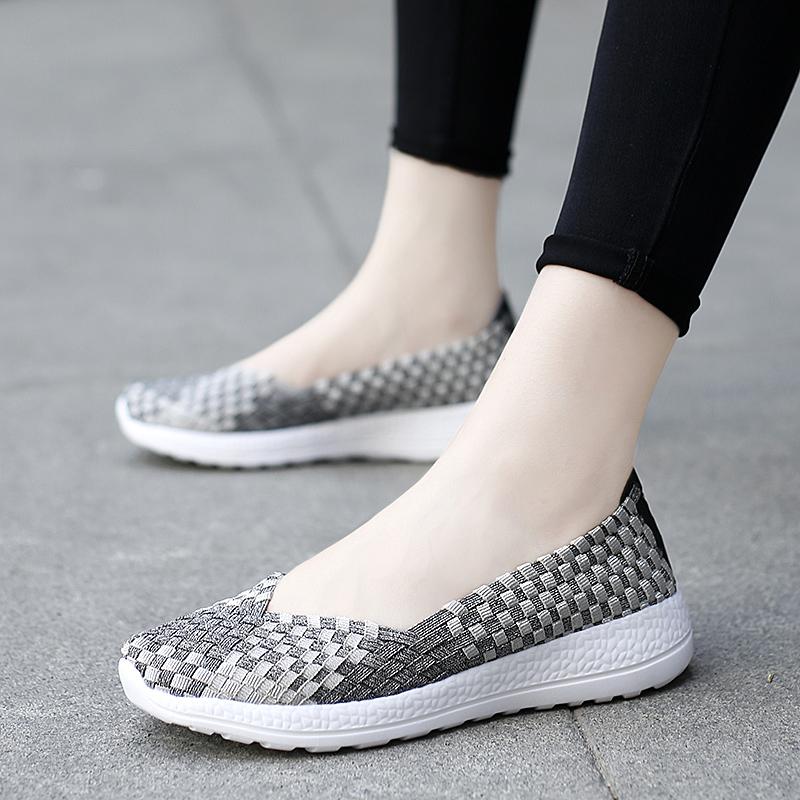 Mocassini Estivi Rosa Scarpe da Passeggio sulla Spiaggia Donna Multicolore Intreccio Casual Morbidi Slip-on Mocassini Piatti Intrecciati Scarpe da Ginnastica Taglie Forti