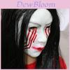 Npc Horror Mask Latex Long Hair Blooded Sadako Cosplay For Halloween And Costume Parties