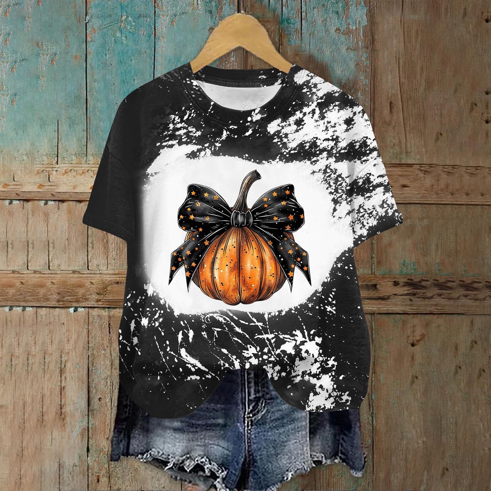 

Женская модная повседневная футболка с круглым вырезом и принтом, пуловер с короткими рукавами, топ XL чёрный