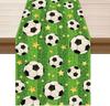 Soccer Grass Stars Theme Placemats Set of 4 Table Mats for Game Day Soccer Party Home Kitchen Dining Table Decorations 12x18 Inch