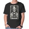 Unisex Crew Neck T-Shirt The Magic Tarot Skull Graphic Short Sleeve Casual Tee