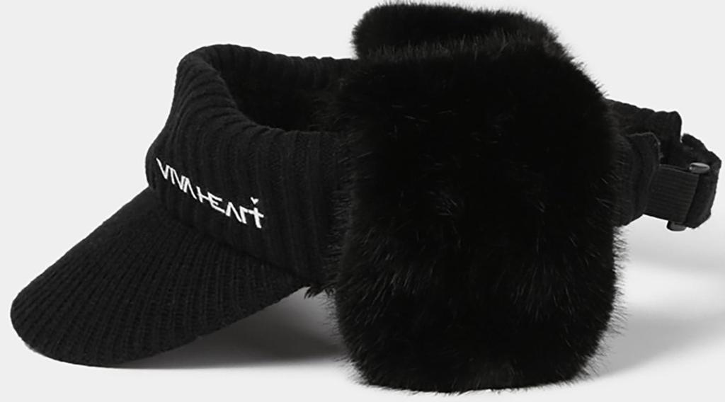 Viva Heart 01352060 Golf Hat, Knit Visor with Earmuffs, Women's, Black