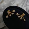 1 Pair of White Star-Shaped Stud Earring for Women Simple Fashion 3A Zirconia Earrings Daily Life Jewelry Gifts