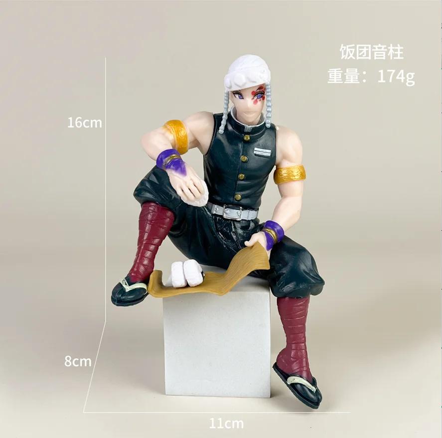 Anime Demon Slayer Sit Eating Rice Figure Tanjirou Nezuko Kyoujurou Tengen Tokitou Muichirou High Quality Figurine