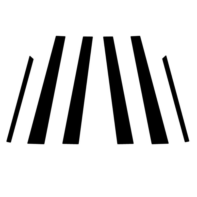 

6 шт./компл. глянцевая черная наклейка на крышку отделки окна двери автомобиля, наклейка на стойку, подходит для Lexus LS430 2001-2006, автомобильные внешние наклейки на колонку BC чёрный