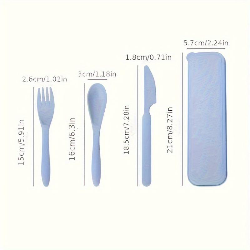 3In1 Portable Cutlery Set Reusable Home Travel Utensil Set Fork Spoon Knife with Box Dinnerware Set Picnic Camping Tableware