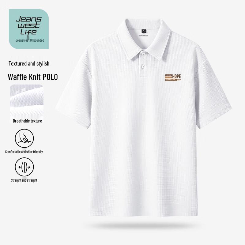 

Jeanswest Men s Relaxed Waffle Knit Polo Shirt 3XL