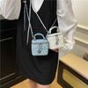 New Niche Design Heavy Industry Embroidery Silver Ball Small Cosmetic Bag Portable Shoulder Messenger Women's Bag