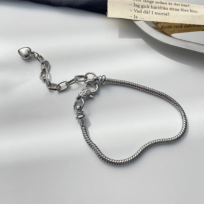 

Регулируемый браслет-цепочка «змеиная кость» с застежкой-лобстером для DIY-украшений и бусин в стиле Pandora