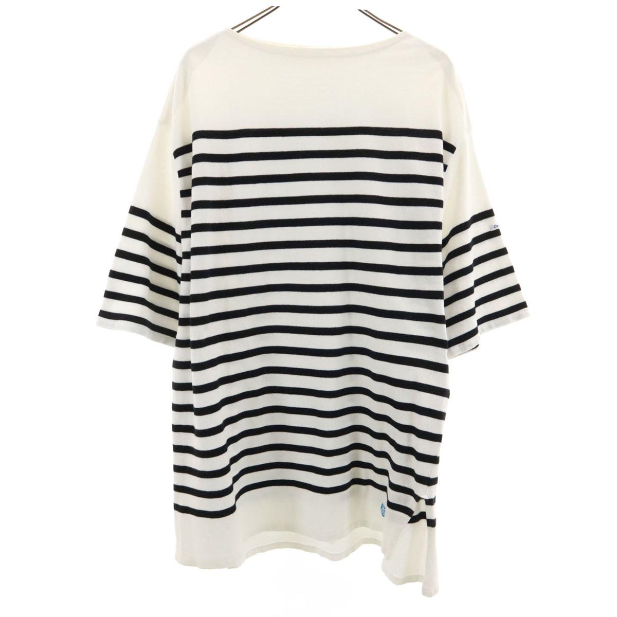 

ORCIVAL Made in France Border Pattern 7 minutes sleeve Boat neck big silhouette Cut Women Used