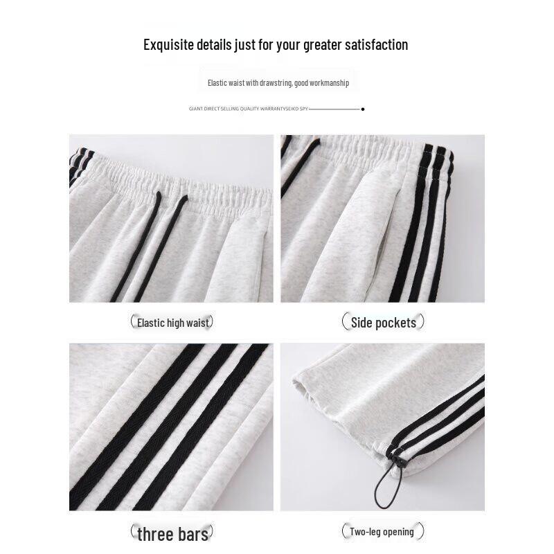 La Chapelle Women's Relaxed Fit 3-Stripe Wide-Leg Sweatpants