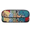 Pencil Pouch Strong Polyester Fabric High Capacity Smooth Zipper with Mesh Pocket Removable Divider and Pen Slots for Students