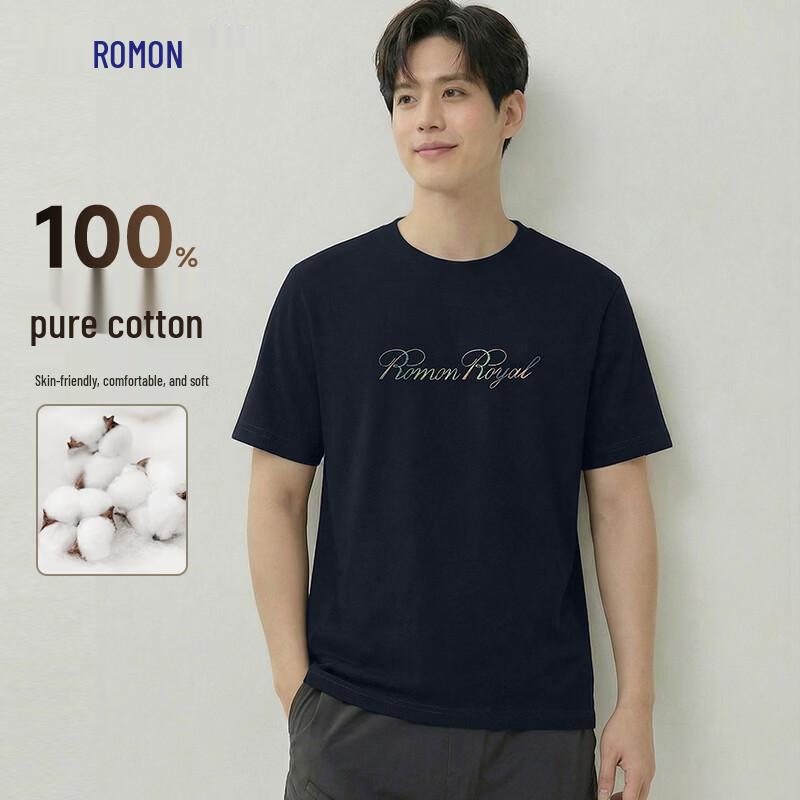 

Romon Men s 5A Antibacterial 100% Cotton Heavyweight Short Sleeve T-Shirt 3XL