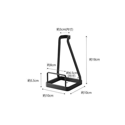 Yamazaki Tower Carpet Cleaner Stand, Black, Approx. 10cm W x 10cm D x 18cm H, Stands Upright for Easy Access, Model 5729