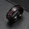Fashion Titanium Steel Carbon Fiber Ring For Men Blue Red Square Carbon Fiber Ring Men 'S Cool Ring Fashion Jewelry