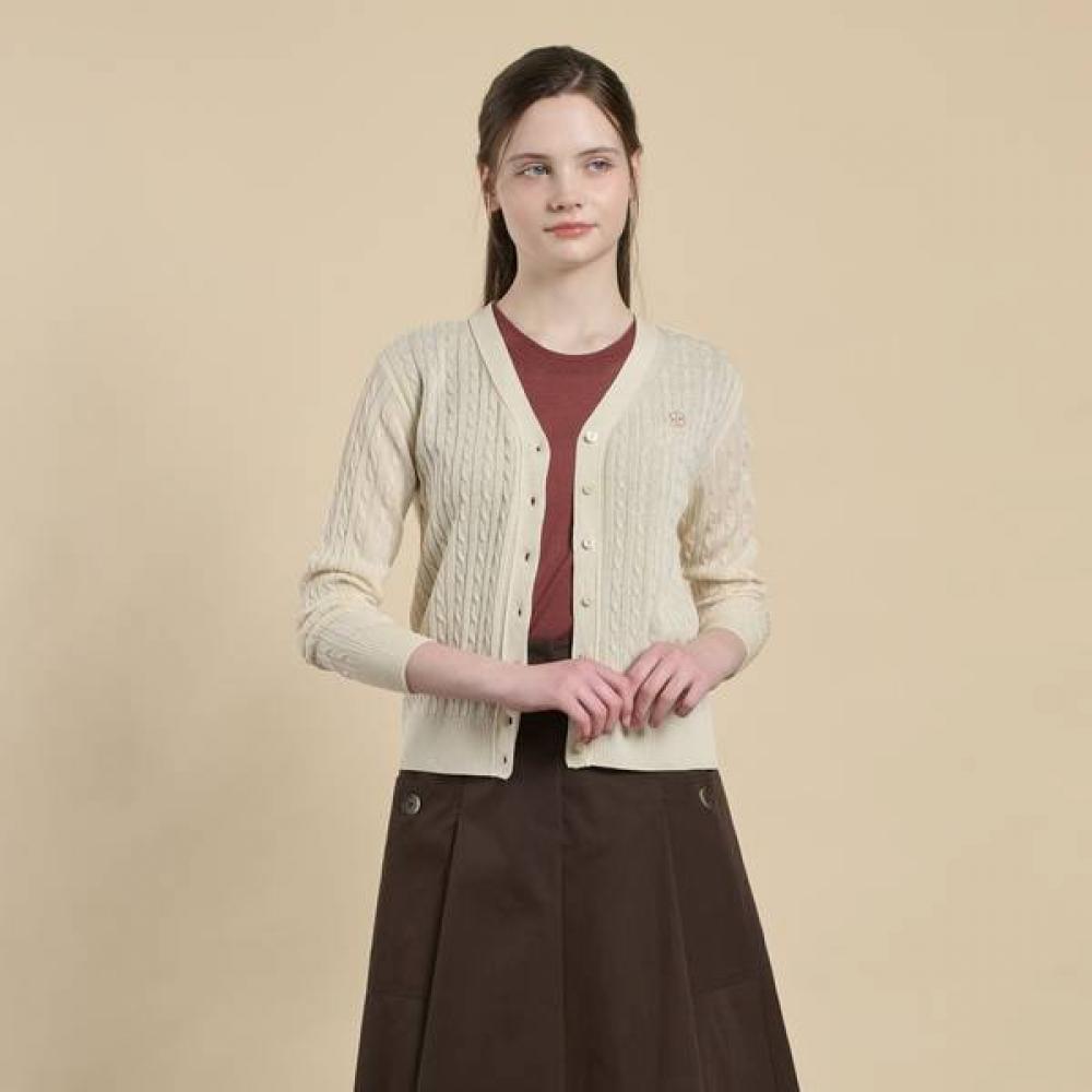

Bcbg Embroidery Cable V Neck Knit Cardigan B6m3k283 cream (14)/55