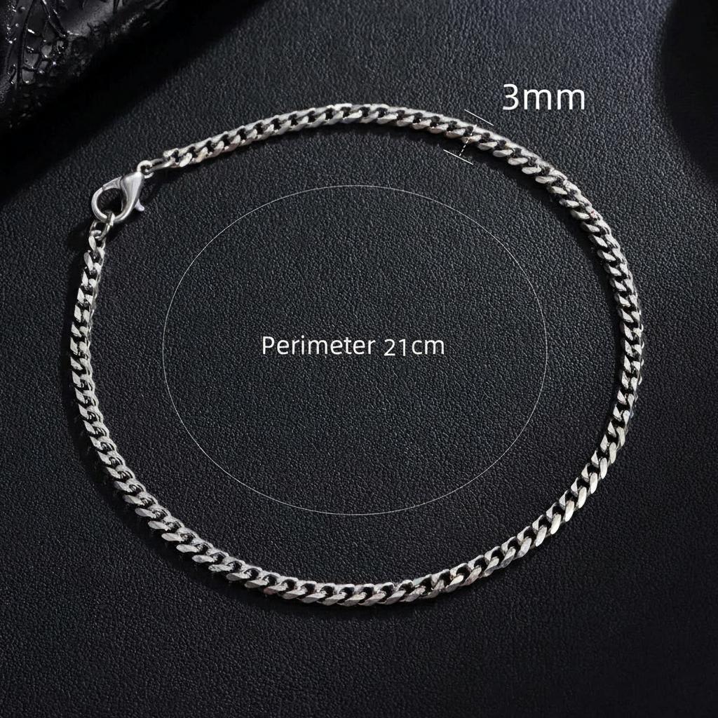 3/5/7/9MM Classic Stainless Steel Chain Bracelet For Men Women Punk Cuban Chain Wrap Bangle Waterproof Never Fade Jewelry