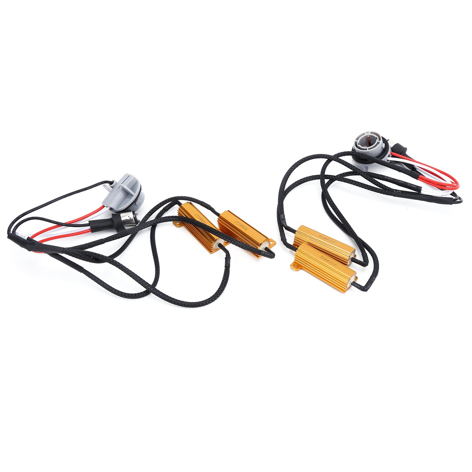 2pcs 1157 LED Decoder 50W Load Resistor Flash Error Free Canceller for Car Headlamp Fog Lamp DRL
