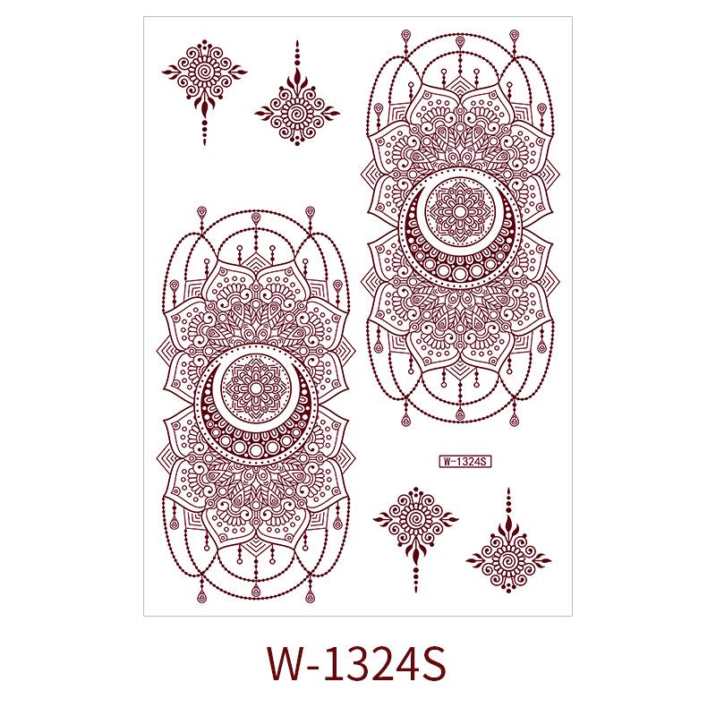 Zhengxiang 2025 Waterproof Brown Floral Lace Henna Tattoo Sticker