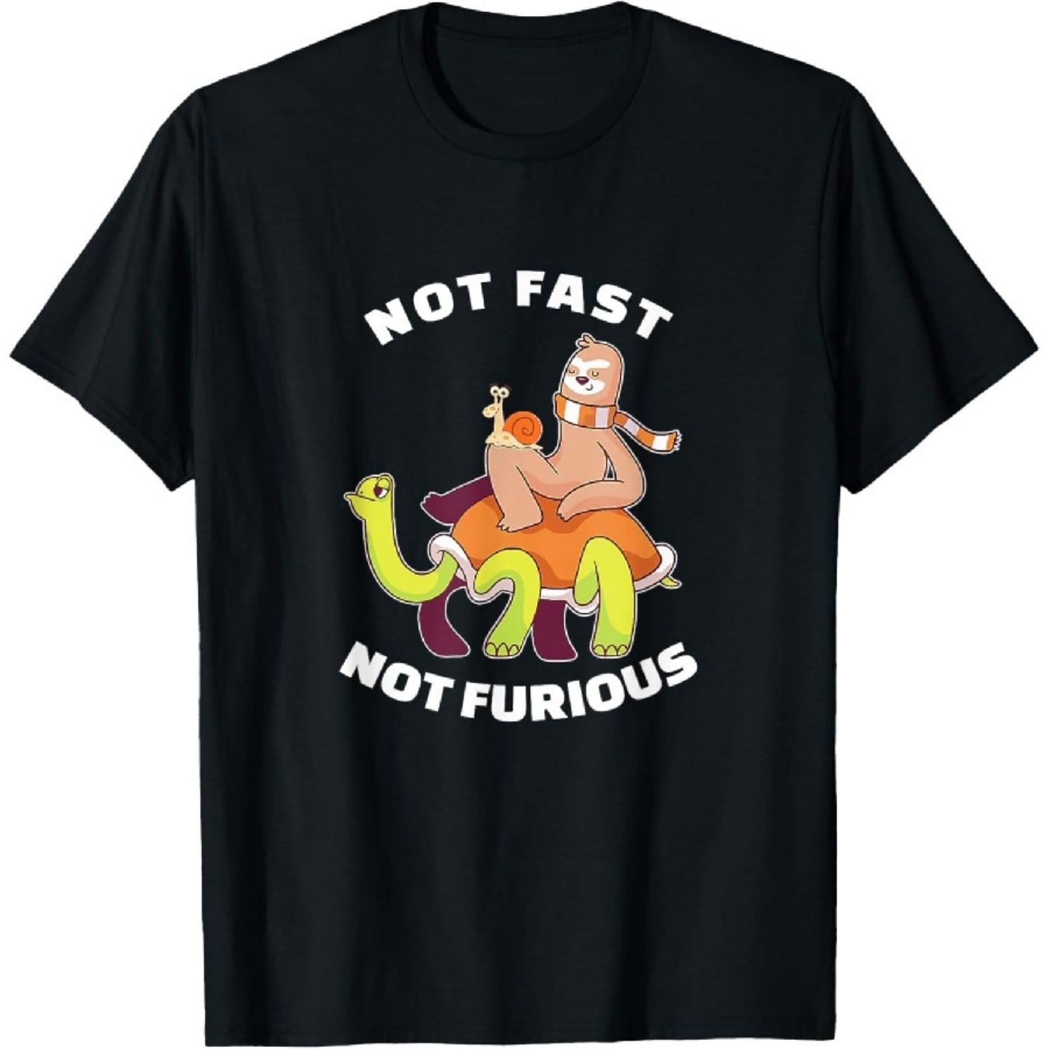 Not Fast Not Furious Funny Sloth Running Team Slow Runner T-Shirt XXXXXL чёрный