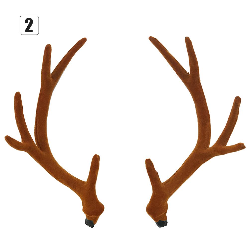 Simulation Antlers Headwear Headband Flocking Artificial Sika Deer Antlers DIY Christmas Party Supplies Halloween Props