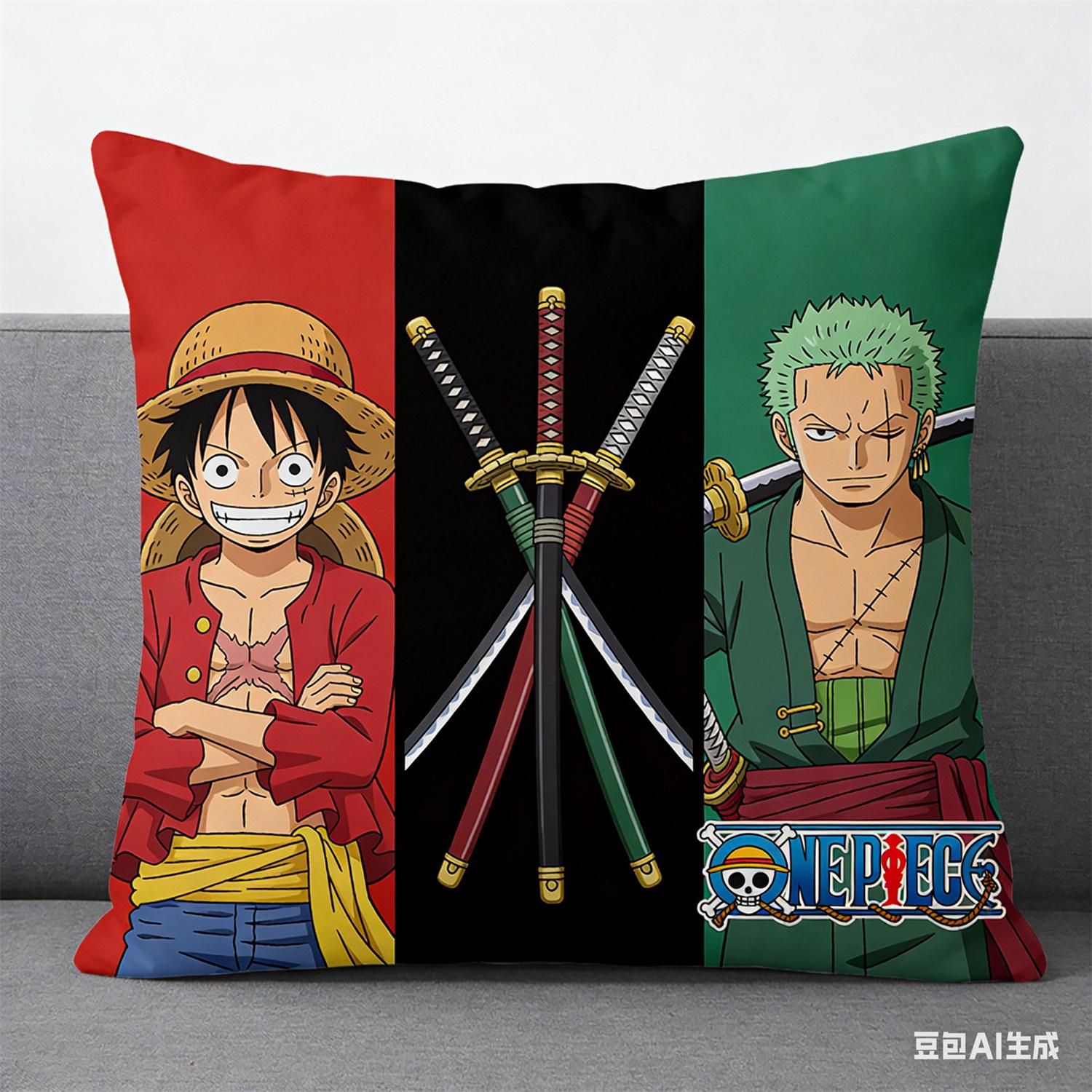 

Наволочка с принтом персонажа из аниме One Piece, любимого фанатами. Декоративная наволочка для спальни, гостиной и энтузиастов аниме 45x45cm