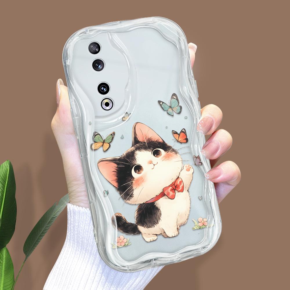 

Милый мультяшный узор, кремовая текстура, мягкий силиконовый чехол с волнистыми краями, чехол для телефона для Huawei Honor Infinix Tecno iPhone Infinix GT 20 Pro прозрачный