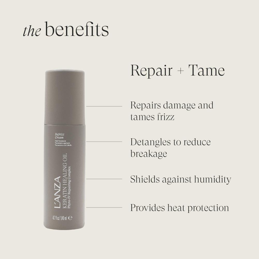 L Anza Keratin heaLing oiL Defrizz Cream 4.7 Oz