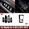 RHD For Mazda CX-5 CX5 KF 2017-  Interior ABS Black Door Armrest  Window Lift Switch Cover Gear Shift Panle Frame Trim