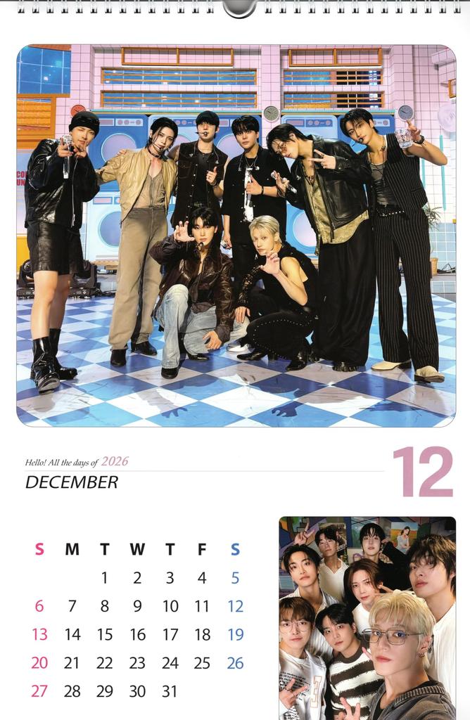 ATEEZ Merchandise Large Wall Calendar 2026 Calendar Sticker Set (Reiwa 8) + K-POP