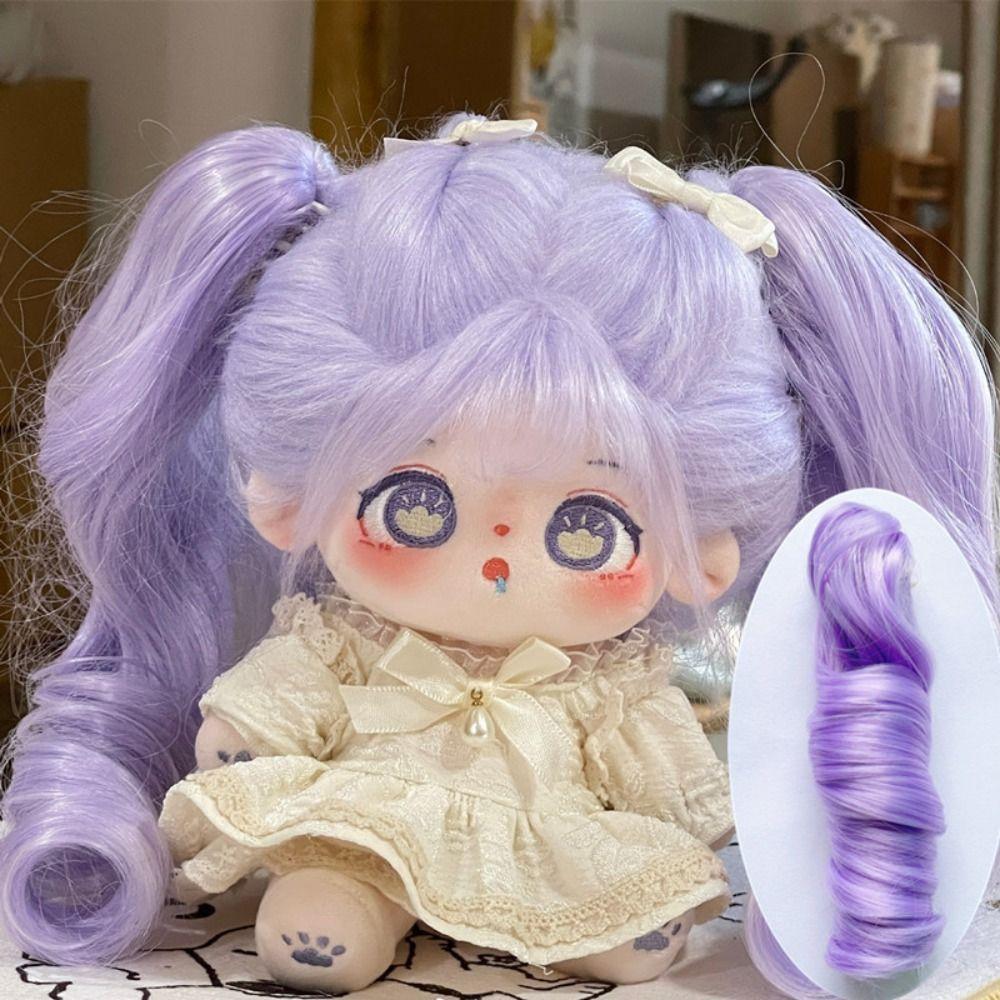 1 Stück Klemme für lange lockige Haarzöpfe für 20cm Baumwollpuppen-Perücke Rosa Lila Idol Star Puppe Greifklemme Perücke