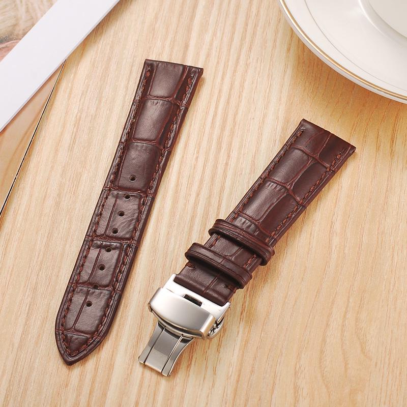 Oberste Schicht Rindsleder Echtes Leder Bambusmuster Uhrenarmband, 18-20mm