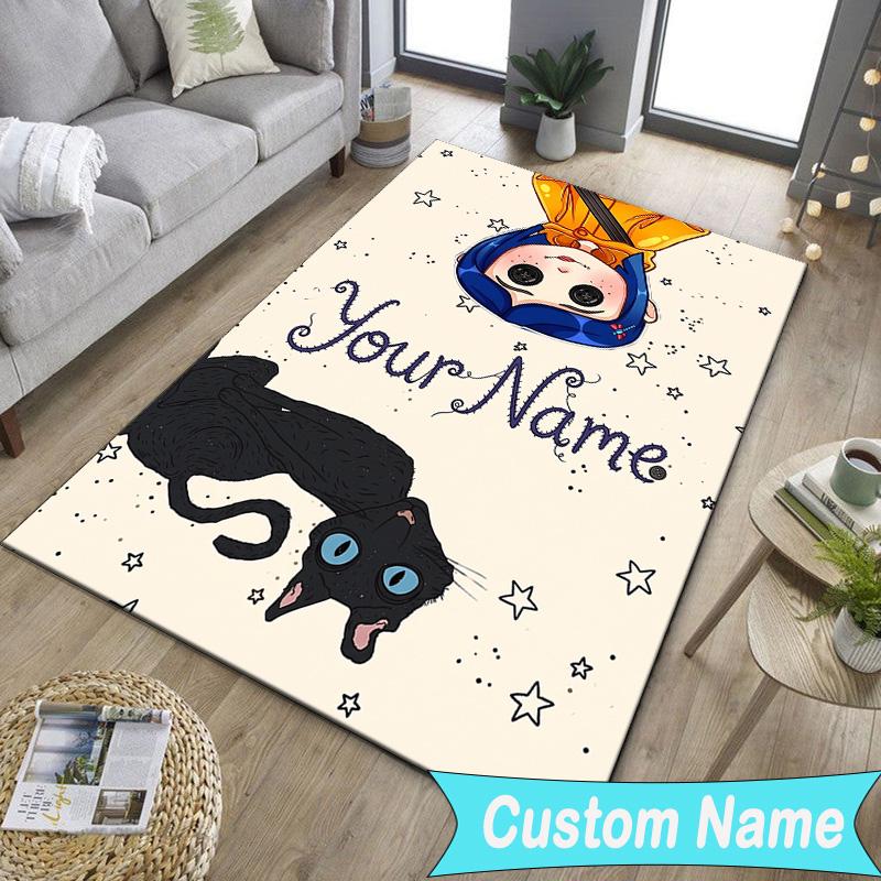 Custom NameMystery Coraline's World Carpet, Indoor Rug, Chair Rug, Living Rooms, Doormat Made From Polyester Home Decor Birthday Christmas Gifts